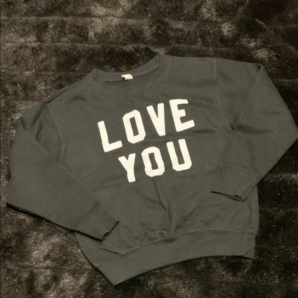 Black and White Love You Crewneck Sweatshirt